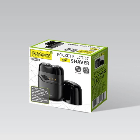 Golarka elektryczna męska do brody podróżna turystyczna 2 głowice USB C MAESTRO MR-671