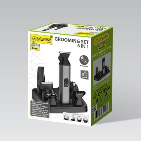 Maszynka do strzyżenia włosów zestaw 6w1 USB C MAESTRO MR-661