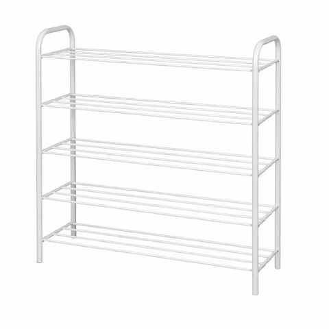 Metalowa półka na buty obuwie regał stojak 5 poziomowa biała 79.5x91x26cm BRUNBESTE BB-3546