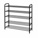 Metalowa półka na buty obuwie regał stojak 5 poziomowa czarna 79.5x91x26cm BRUNBESTE BB-3545