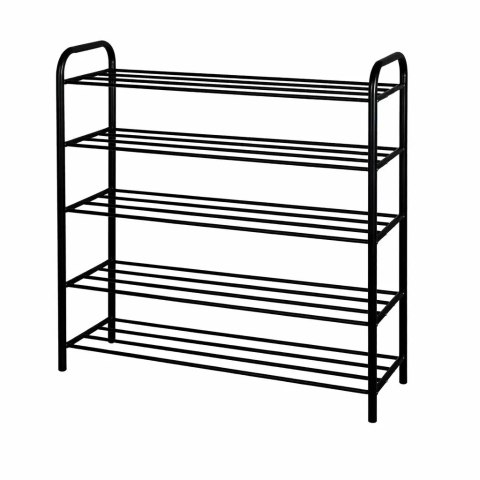 Metalowa półka na buty obuwie regał stojak 5 poziomowa czarna 79.5x91x26cm BRUNBESTE BB-3545