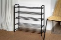 Metalowa półka na buty obuwie regał stojak 5 poziomowa czarna 79.5x91x26cm BRUNBESTE BB-3545