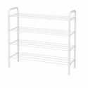 Metalowa półka na buty obuwie regał stojak organizer 4 poziomy biała 79.5x72x26cm BRUNBESTE BB-3544