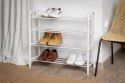 Metalowa półka na buty obuwie regał stojak organizer 4 poziomy biała 79.5x72x26cm BRUNBESTE BB-3544