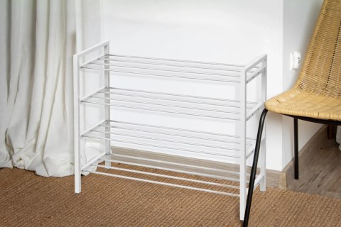 Metalowa półka na buty obuwie regał stojak organizer 5 poziomów biała 65.5x70x26cm BRUNBESTE BB-3548
