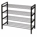 Metalowa półka na buty obuwie regał stojak organizer 5 poziomów czarna 65.5x70x26cm BRUNBESTE BB-3547