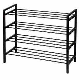 Metalowa półka na buty obuwie regał stojak organizer 5 poziomów czarna 65.5x70x26cm BRUNBESTE BB-3547