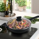 Patelnia głęboka granitowa z pokrywką indukcja gaz 28cm MAESTRO MR-1226-28