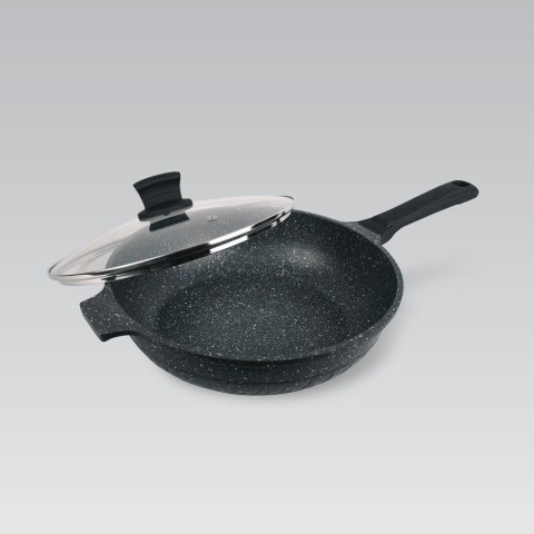 Patelnia głęboka granitowa z pokrywką indukcja gaz 28cm MAESTRO MR-1226-28