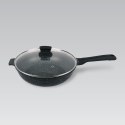 Patelnia głęboka granitowa z pokrywką indukcja gaz 28cm MAESTRO MR-1226-28