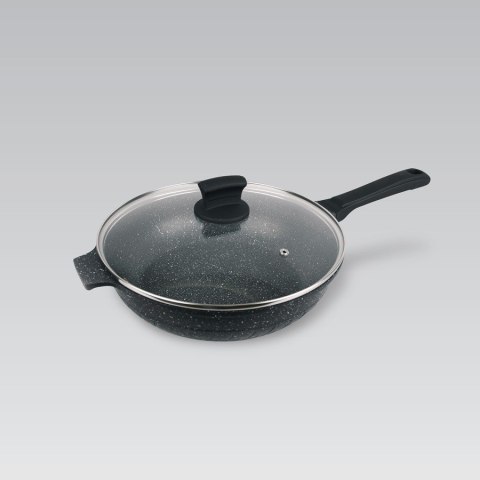 Patelnia głęboka granitowa z pokrywką indukcja gaz 28cm MAESTRO MR-1226-28