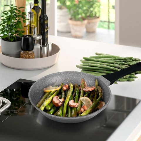 Patelnia granitowa do smażenia na gaz indukcję 28cm szara MAESTRO MR-4028