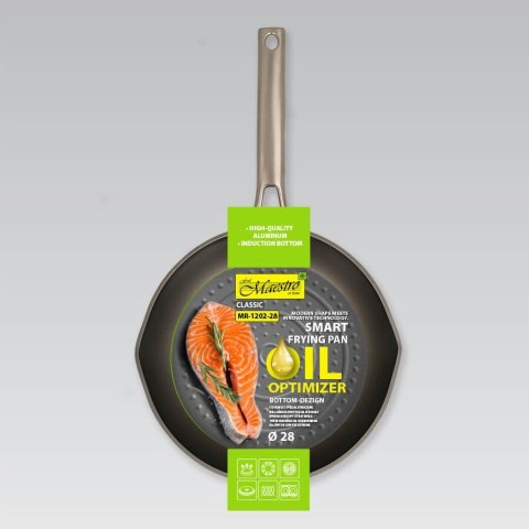 Patelnia nieprzywierająca z tłoczeniem na olej inteligentna 28cm MAESTRO MR-1202-28
