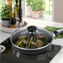 Patelnia z pokrywką nieprzywierająca na gaz indukcja 28cm MAESTRO MR-1203-28