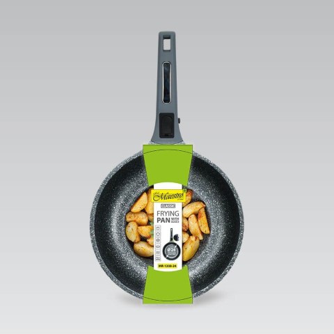 Patelnia ze zdejmowaną rączką granitowa na gaz indukcję 24cm MAESTRO MR-1208-24