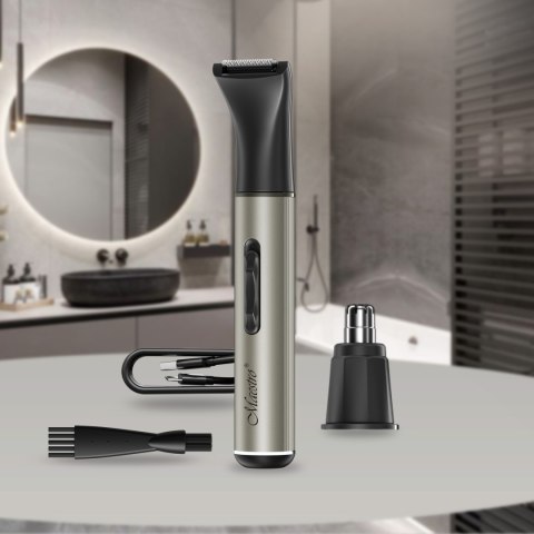 Trymer do brody i włosów na głowie w nosie uszach zestaw trymerów 2w1 USB C MAESTRO MR-666