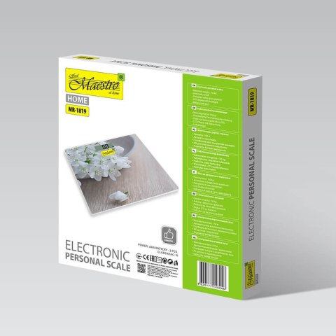 Waga łazienkowa elektroniczna szklana do łazienki MAESTRO MR-1819