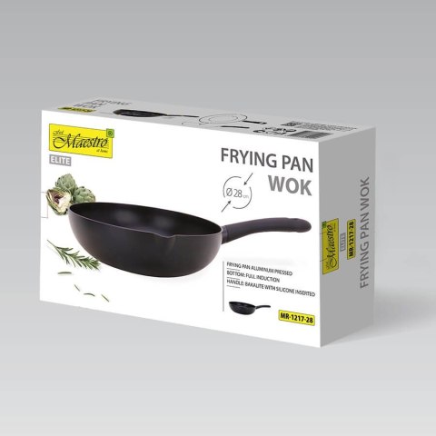 Wok marmurkowy do smażenia na gaz indukcję nieprzywierający 28cm MAESTRO MR-1217-28
