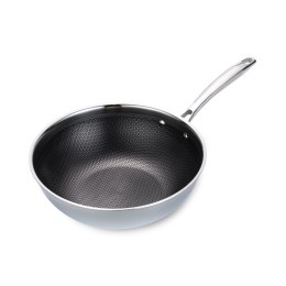 Wok patelnia głęboka 3-warstwowa NON-STICK plaster miodu indukcja 30cm MAESTRO MR-1224-30