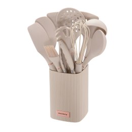 Zestaw przyborów kuchennych 12 el. beżowy silikonowy, KLAUSBERG KB-9012