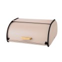 Chlebak metalowy pojemnik na chleb pieczywo bułki 35x24x14.5cm beżowy BRUNBESTE BB-7703