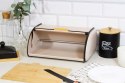 Chlebak metalowy pojemnik na chleb pieczywo bułki 35x24x14.5cm beżowy BRUNBESTE BB-7703