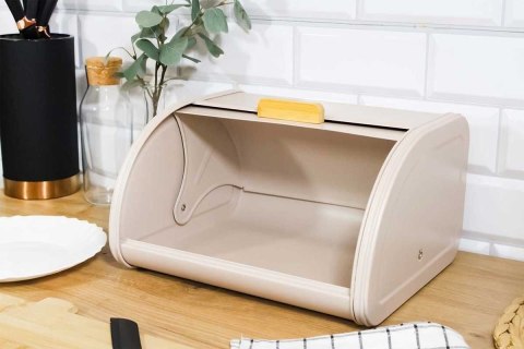 Chlebak stalowy mały 30cm pojemnik na chleb pieczywo BRUNBESTE BB-7701 Beżowy