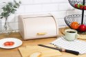 Chlebak stalowy mały 30cm pojemnik na chleb pieczywo BRUNBESTE BB-7701 Beżowy