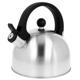 Czajnik stalowy 2.5L Tradycyjny z gwizdkiem srebrny indukcja gaz BRUNBESTE BB-1325