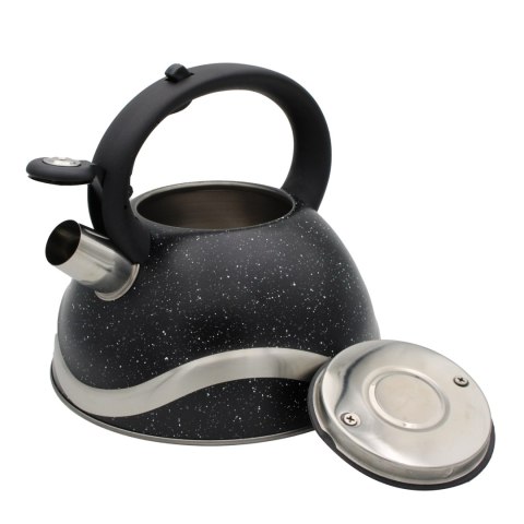 Czajnik stalowy duży 3.0L Tradycyjny z gwizdkiem czarny indukcja BRUNBESTE BB-2275