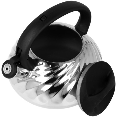 Czajnik stalowy z gwizdkiem duży 3.0L na indukcję ze żłobieniami BRUNBESTE BB-2384