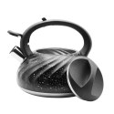 Czajnik stalowy z gwizdkiem duży 3L indukcja gaz czarny marmurek BRUNBESTE BB-2427