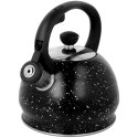 Czajnik stalowy z gwizdkiem mały 1.8L indukcja czarny marmurek BRUNBESTE BB-2436