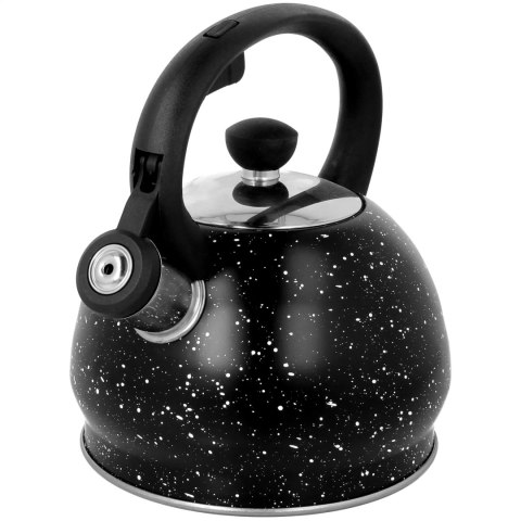 Czajnik stalowy z gwizdkiem mały 1.8L indukcja czarny marmurek BRUNBESTE BB-2436