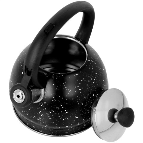 Czajnik stalowy z gwizdkiem mały 1.8L indukcja czarny marmurek BRUNBESTE BB-2436