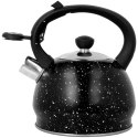 Czajnik stalowy z gwizdkiem mały 1.8L indukcja czarny marmurek BRUNBESTE BB-2436