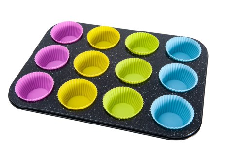 Forma do pieczenia z silikonowymi foremkami 12szt. BRUNBESTE BB-1030