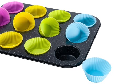 Forma do pieczenia z silikonowymi foremkami 12szt. BRUNBESTE BB-1030