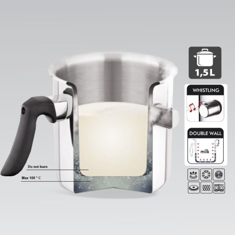 Garnek do gotowania mleka 1.5L MAESTRO MR-1698