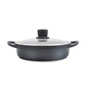 Garnek niski płaski z pokrywką 28cm 3.8L czarny MAESTRO MR-4328-S