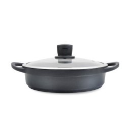 Garnek niski płaski z pokrywką 28cm 3.8L czarny MAESTRO MR-4328-S