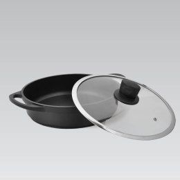 Garnek niski płaski z pokrywką 28cm 3.8L czarny MAESTRO MR-4328-S