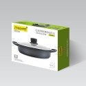 Garnek niski płaski z pokrywką 28cm 3.8L czarny MAESTRO MR-4328-S