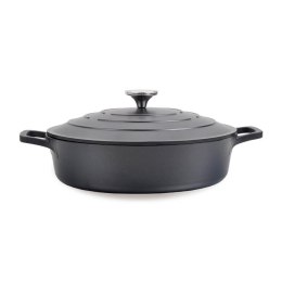 Garnek niski płaski z pokrywką 28cm 4.0L czarny MAESTRO MR-4528-S