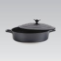 Garnek niski płaski z pokrywką 28cm 4.0L czarny MAESTRO MR-4528-S