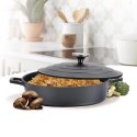 Garnek niski płaski z pokrywką 28cm 4.0L czarny MAESTRO MR-4528-S