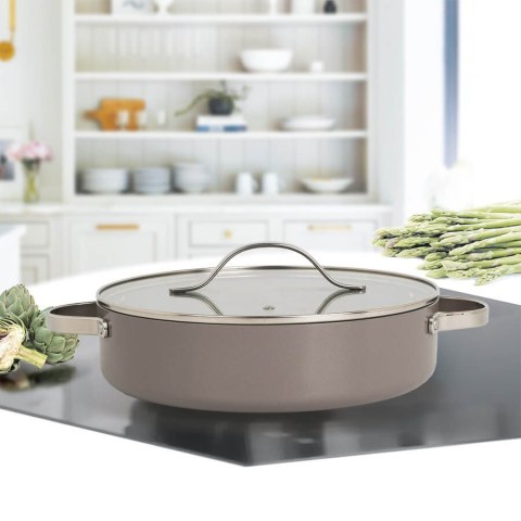 Garnek płaski niski z pokrywką indukcja 28cm 3.9L MAESTRO MR-4009-28S