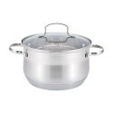 Garnek stalowy z pokrywką na indukcję gaz 16cm 2.1L MAESTRO MR-3512-16