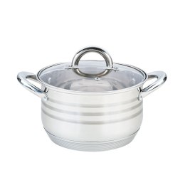 Garnek stalowy z pokrywką na indukcję gaz 16cm 2.1L MAESTRO MR-3513-16