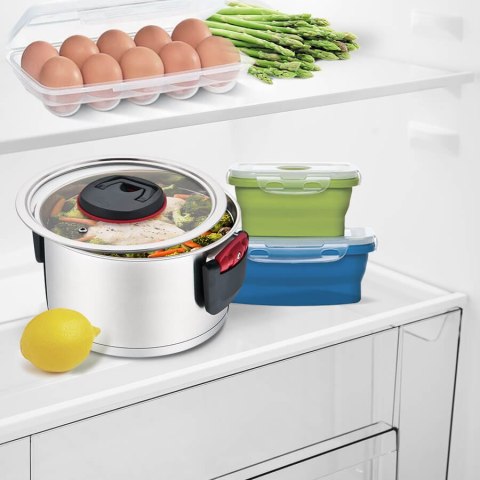 Garnek stalowy z pokrywką na indukcję gaz 18cm 2.3L MAESTRO MR-3530-18